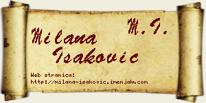 Milana Isaković vizit kartica